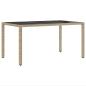 Preview: 7-teiliges Garten-Dining-Set mit Kissen Beige Poly Rattan