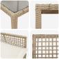 Preview: 7-teiliges Garten-Esszimmer-Set mit Kissen Beige Poly Rattan