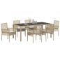 Preview: Garten Essgruppe 7 pcs Beige Poly-Rattan