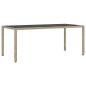 Preview: 7-teiliges Garten-Esszimmer-Set mit Kissen Beige Poly-Rattan