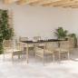 Preview: Garten Essgruppe 7 pcs Beige Poly-Rattan