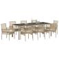 Preview: 9-teiliges Garten-Esszimmer-Set mit Kissen Beige Poly-Rattan