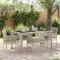 Preview: ARDEBO.de - 5-Teiliges Garten Essset mit Kissen Hellgrau Poly Rattan