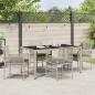 Preview: 5-Teiliges Garten Essset mit Kissen Hellgrau Poly Rattan