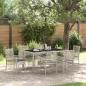 Preview: 7-teiliges Garten-Esszimmer-Set mit Kissen in Hellgrau aus Poly-Rattan