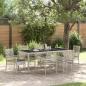 Preview: ARDEBO.de - 7-teiliges Garten-Esszimmer-Set mit Kissen in Hellgrau aus Poly-Rattan