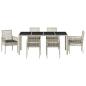 Preview: Garten Essgruppe 7 pcs Hellgrau Poly-Rattan