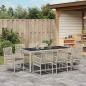 Preview: 9-teiliges Gartentischset Hellgrau Poly Rattan