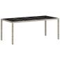 Preview: 9-teiliges Gartentischset Hellgrau Poly Rattan