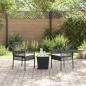 Preview: 3-teiliges Garten-Bistroset mit Kissen Schwarz Poly Rattan