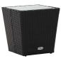 Preview: 3-teiliges Garten-Bistroset mit Kissen Schwarz Poly Rattan