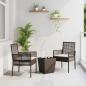 Preview: ARDEBO.de - 3-teiliges Garten Bistro Set mit Kissen Braun Poly Rattan
