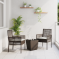 Preview: 3-teiliges Garten Bistro Set mit Kissen Braun Poly Rattan