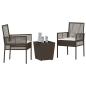 Preview: 3-teiliges Garten Bistro Set mit Kissen Braun Poly Rattan