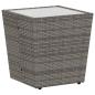 Preview: 3-teiliges Garten Bistro Set mit Kissen Grau Poly Rattan
