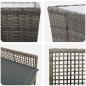 Preview: 3-teiliges Garten Bistro Set mit Kissen Grau Poly Rattan