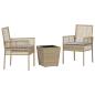 Preview: 3-teiliges Garten Bistro Set mit Kissen Beige Poly Rattan