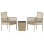 Preview: 3-teiliges Garten Bistro Set mit Kissen Beige Poly Rattan
