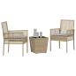 Preview: 3-teiliges Garten Bistro Set mit Kissen Beige Poly Rattan