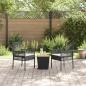 Preview: 3-teiliges Garten Bistro Set mit Kissen Schwarz Poly-Rattan