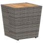 Preview: 3-teiliges Garten Bistro Set mit Kissen Grau Poly Rattan