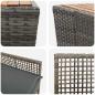 Preview: 3-teiliges Garten Bistro Set mit Kissen Grau Poly Rattan