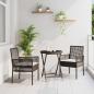 Preview: ARDEBO.de - 3-teiliges Bistro-Set für den Garten mit Kissen aus braunem Poly-Rattan