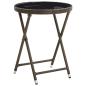 Preview: 3-teiliges Bistro-Set für den Garten mit Kissen aus braunem Poly-Rattan