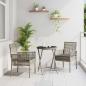 Preview: ARDEBO.de - 3-teiliges Garten Bistro Set mit Kissen Grau Poly Rattan