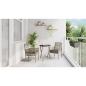 Preview: 3-teiliges Garten Bistro Set mit Kissen Grau Poly Rattan
