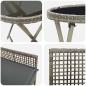 Preview: 3-teiliges Garten Bistro Set mit Kissen Grau Poly Rattan