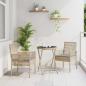 Preview: ARDEBO.de - 3-teiliges Garten Bistro Set mit Kissen Beige Poly Rattan