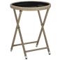 Preview: 3-teiliges Garten Bistro Set mit Kissen Beige Poly Rattan