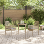 Preview: 3-teiliges Garten Bistro Set mit Kissen Beige Poly Rattan