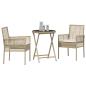 Preview: 3-teiliges Garten-Bistro-Set mit Kissen Beige Poly-Rattan