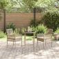 Preview: 3-teiliges Garten-Bistro-Set mit Kissen Beige Poly-Rattan