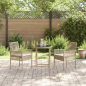 Preview: 3-teiliges Garten-Bistro-Set mit Kissen Beige Poly-Rattan