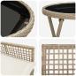 Preview: 3-teiliges Garten-Bistro-Set mit Kissen Beige Poly-Rattan