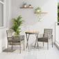 Preview: ARDEBO.de - 3-teiliges Garten Bistro Set mit Kissen Grau Poly Rattan