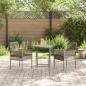 Preview: 3-teiliges Garten Bistro Set mit Kissen Grau Poly Rattan