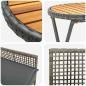 Preview: 3-teiliges Garten Bistro Set mit Kissen Grau Poly Rattan