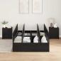 Preview: Storage Bed Frame Schwarz Eiche 120x200 cm