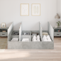 Preview: Stauraum Bettgestell Beton Grau 180x200 cm