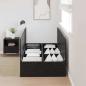 Preview: Stauraum Bettgestell Schwarz Eiche 90x190 cm