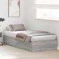 Preview: Stauraumbettgestell Grau Sonoma 75x190 cm