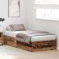 Preview: Bett mit Stauraum Altes Holz Massivholz Schlicht