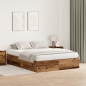 Preview: Stauraumbett aus altem Holz 135x190 cm