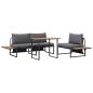 Preview: 3-teiliges Garten-Dining-Set mit Anthrazit-Kissen