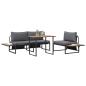 Preview: 3-teiliges Garten-Dining-Set mit Anthrazit-Kissen