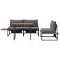 Preview: 3-teiliges Garten-Dining-Set mit Anthrazit-Kissen